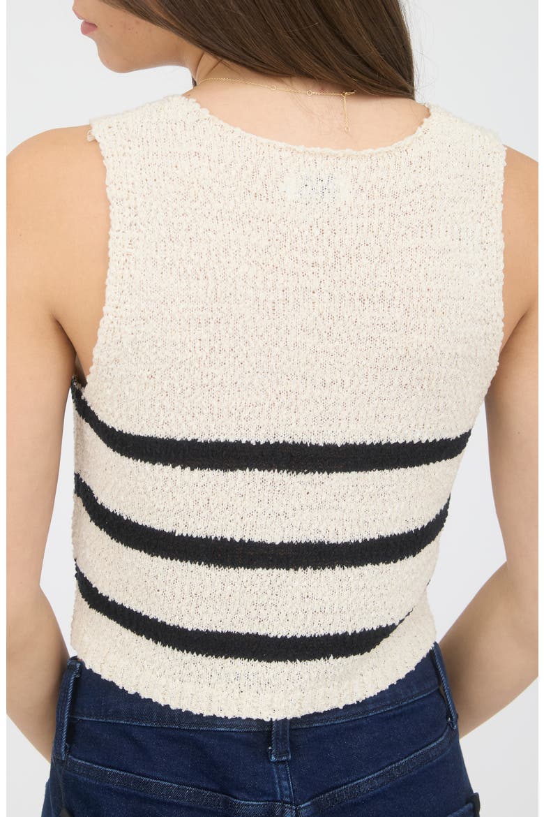 Stripe Crop Sweater Vest, Alternate, color, CREAM
