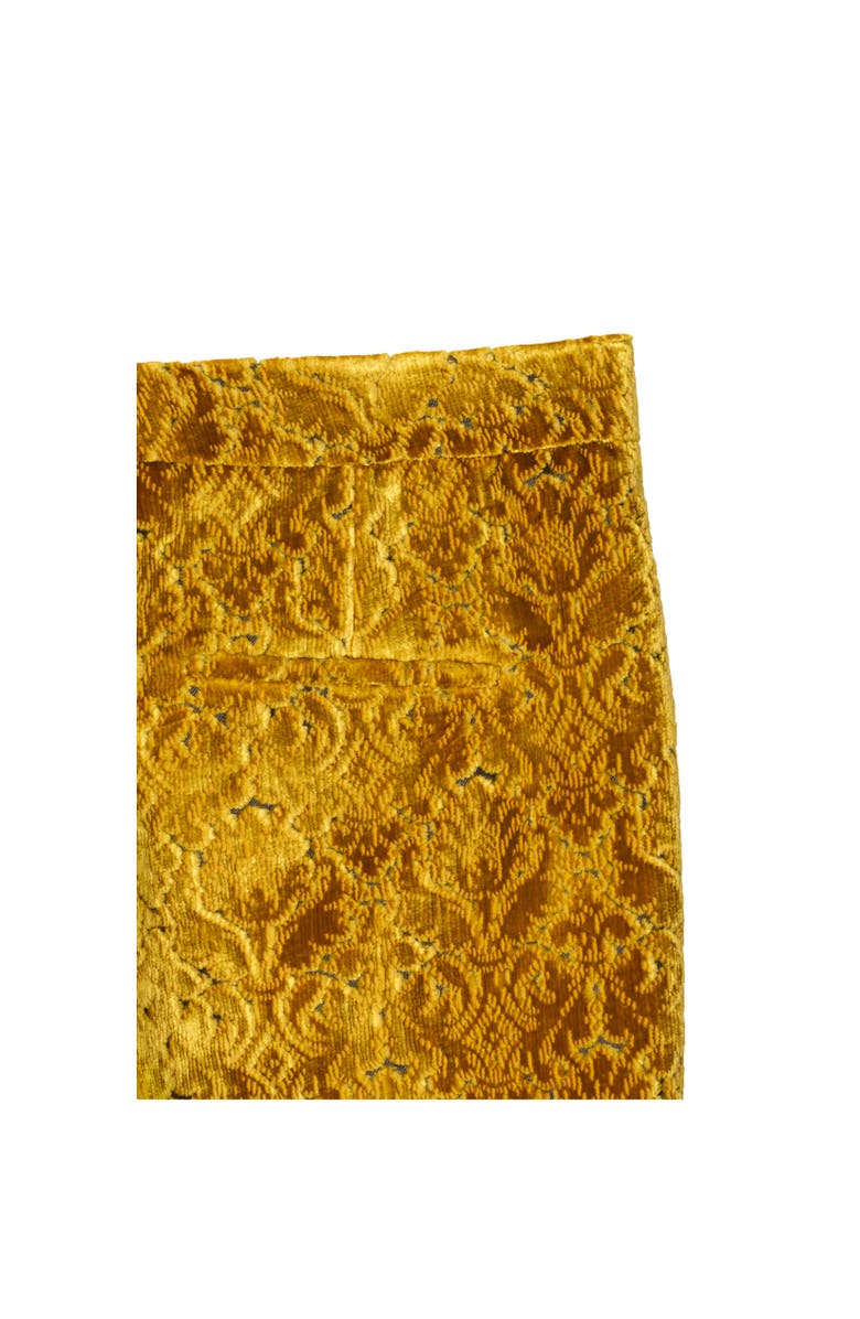 Burberry Baroque Velvet Tailored Trousers, Alternate, color, Pear Yellow