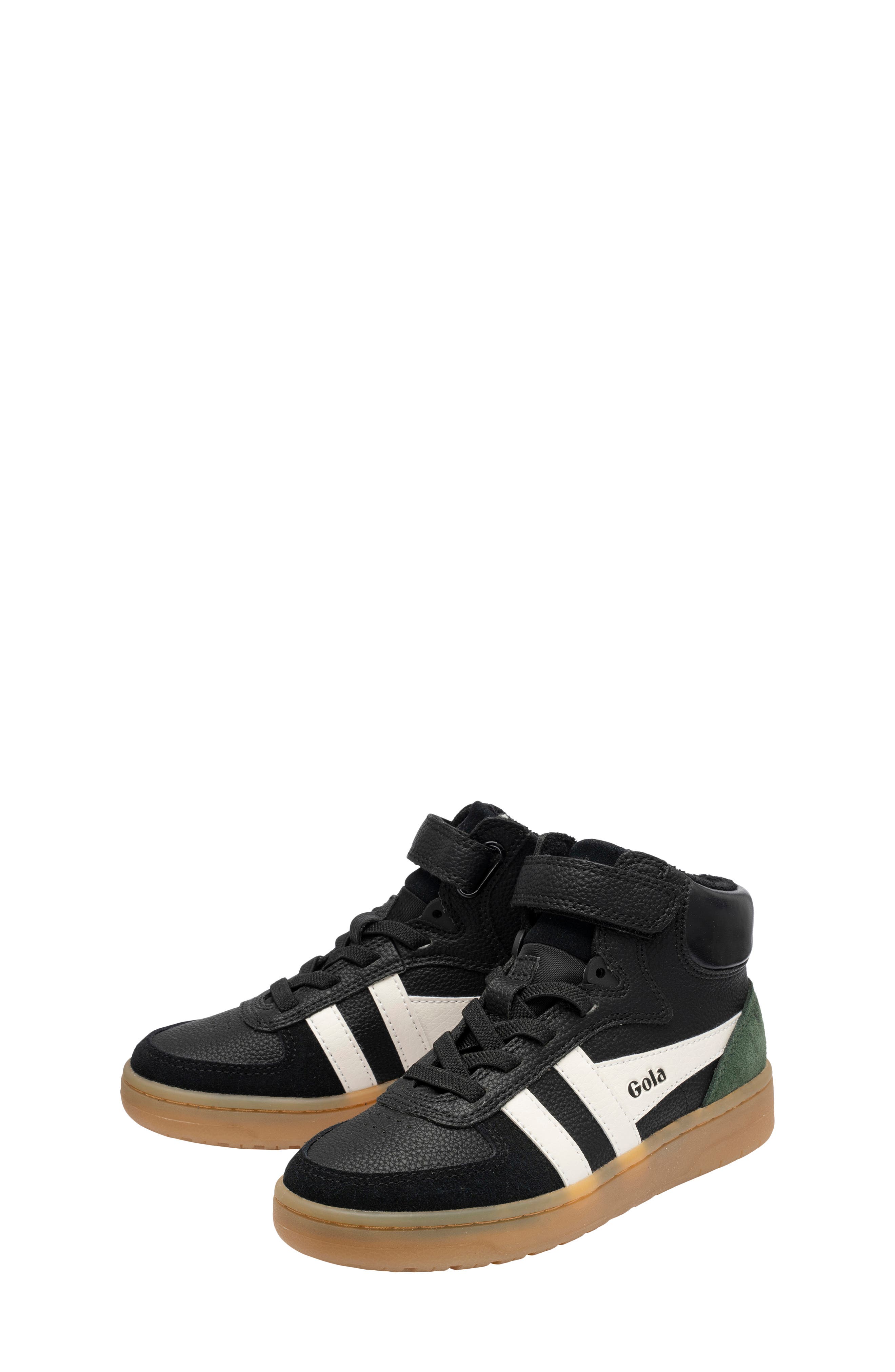 Kids' Talon High Top Sneaker, Alternate, color, BLACK/OFF WHITE/EVERGREEN/GUM