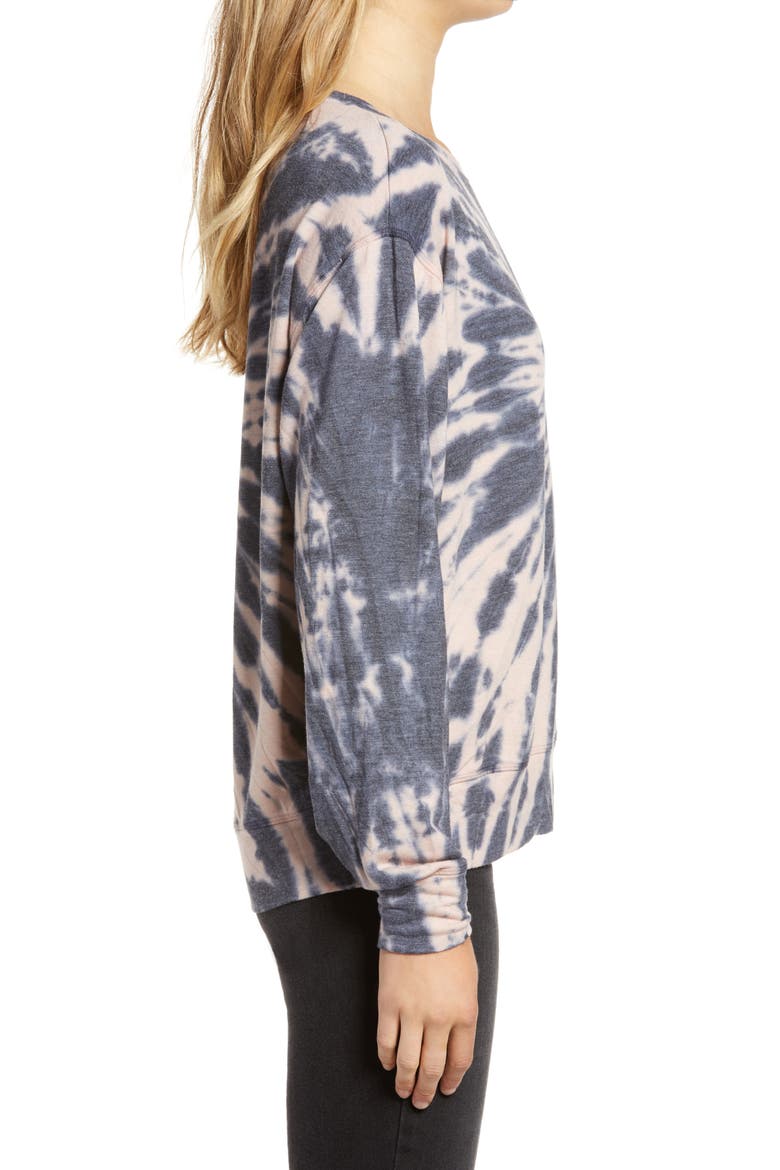 Tie Dye Crewneck Sweatshirt, Alternate, color, NAVY COMBO