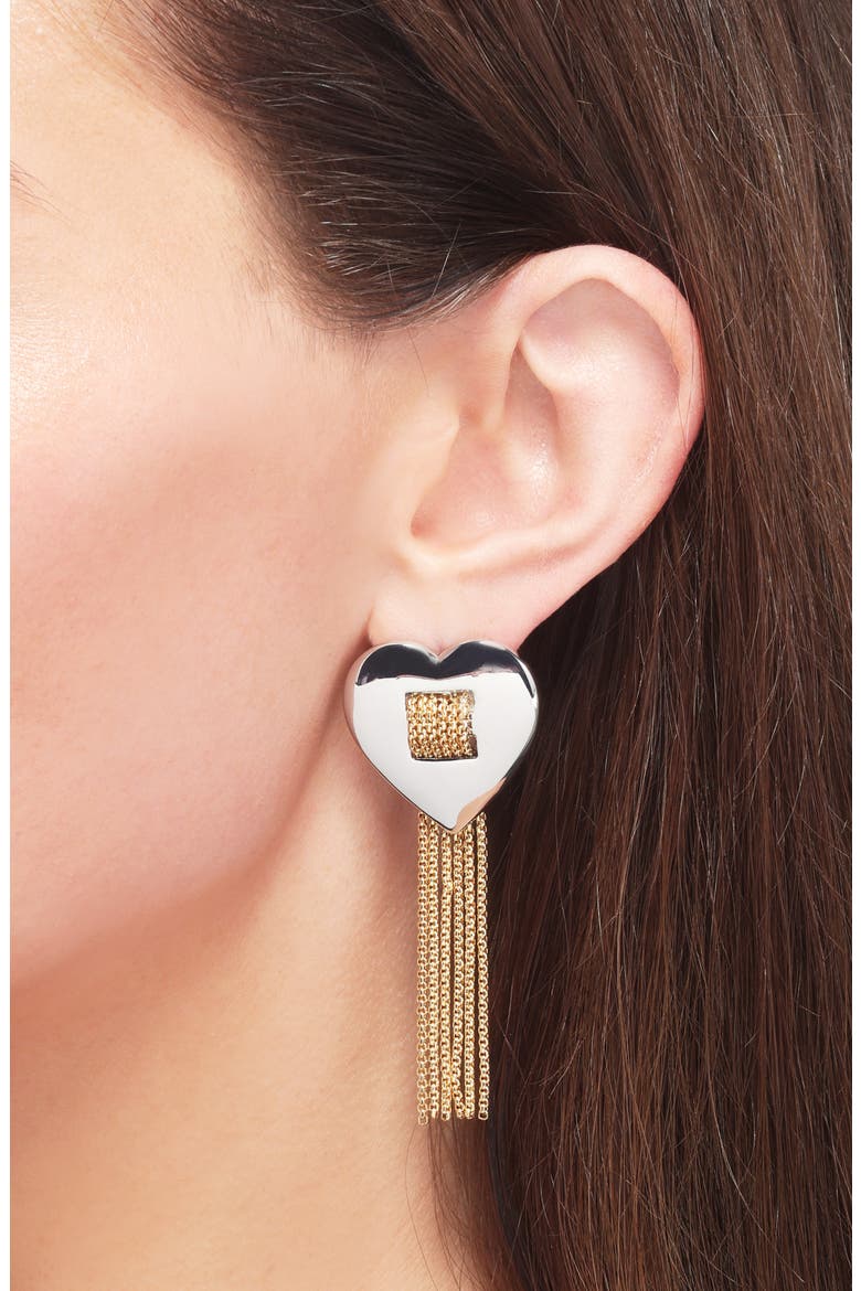 Sweetheart Fringe Drop Earrings, Alternate, color, DESERT METAL