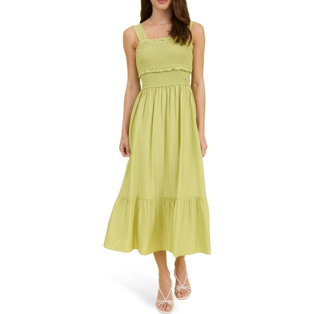 BLU PEPPER BLU PEPPER BOW TIE SMOCKED MIDI SUNDRESS