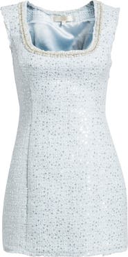 LoveShackFancy Adelaine Sequin Sleeveless Minidress