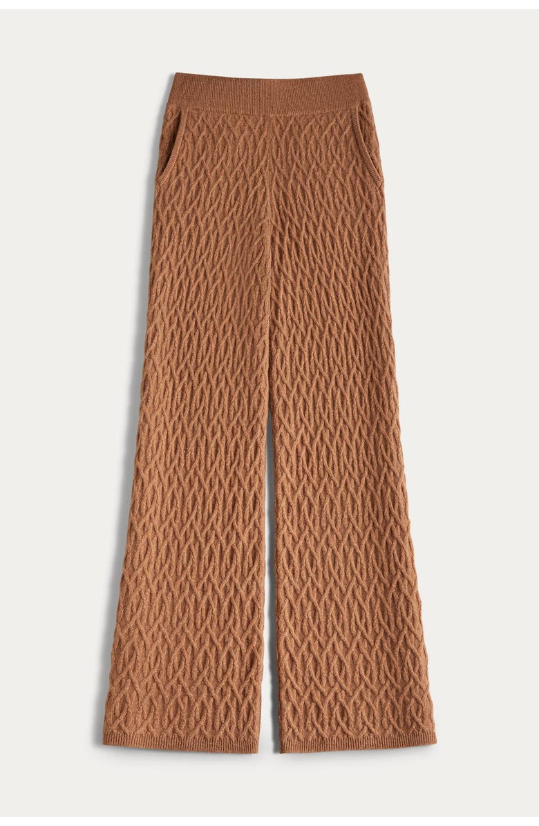 NAKED CASHMERE Cableknit Wide Leg Pant, Alternate, color, Haystack