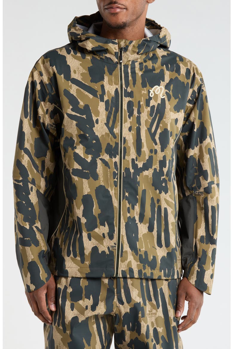 Tour Divot Camouflage Rain Jacket, Alternate, color, BARK CAMO
