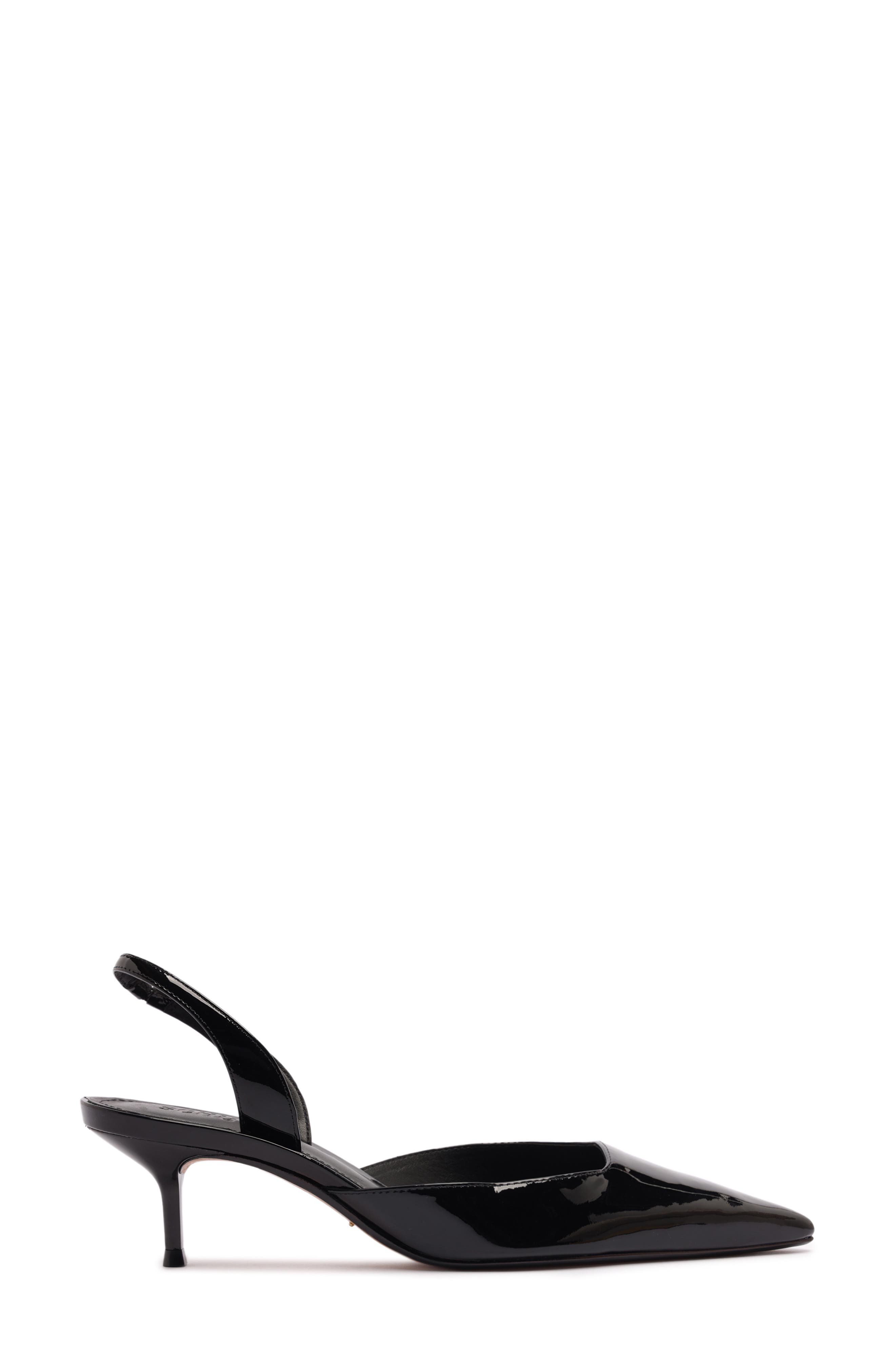 Schutz Paola Mid Slingback Pointed Toe Pump, Alternate, color, Blackdnu