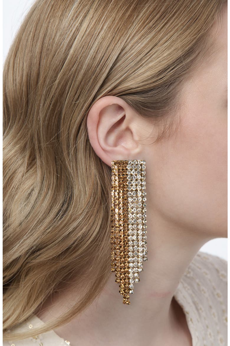 Araya Crystal Linear Drop Earrings, Alternate, color, GOLD
