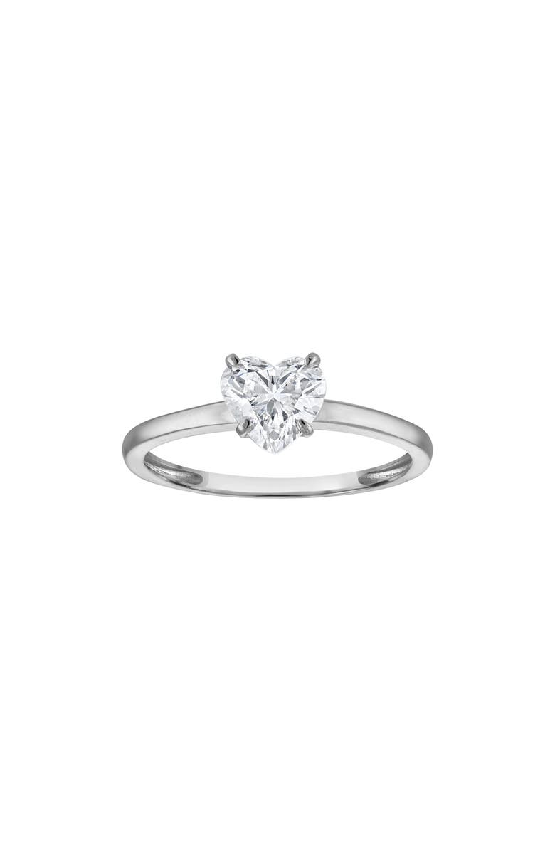 FZN 10k Gold Heart Lab Grown Diamond Ring, Main, color, White