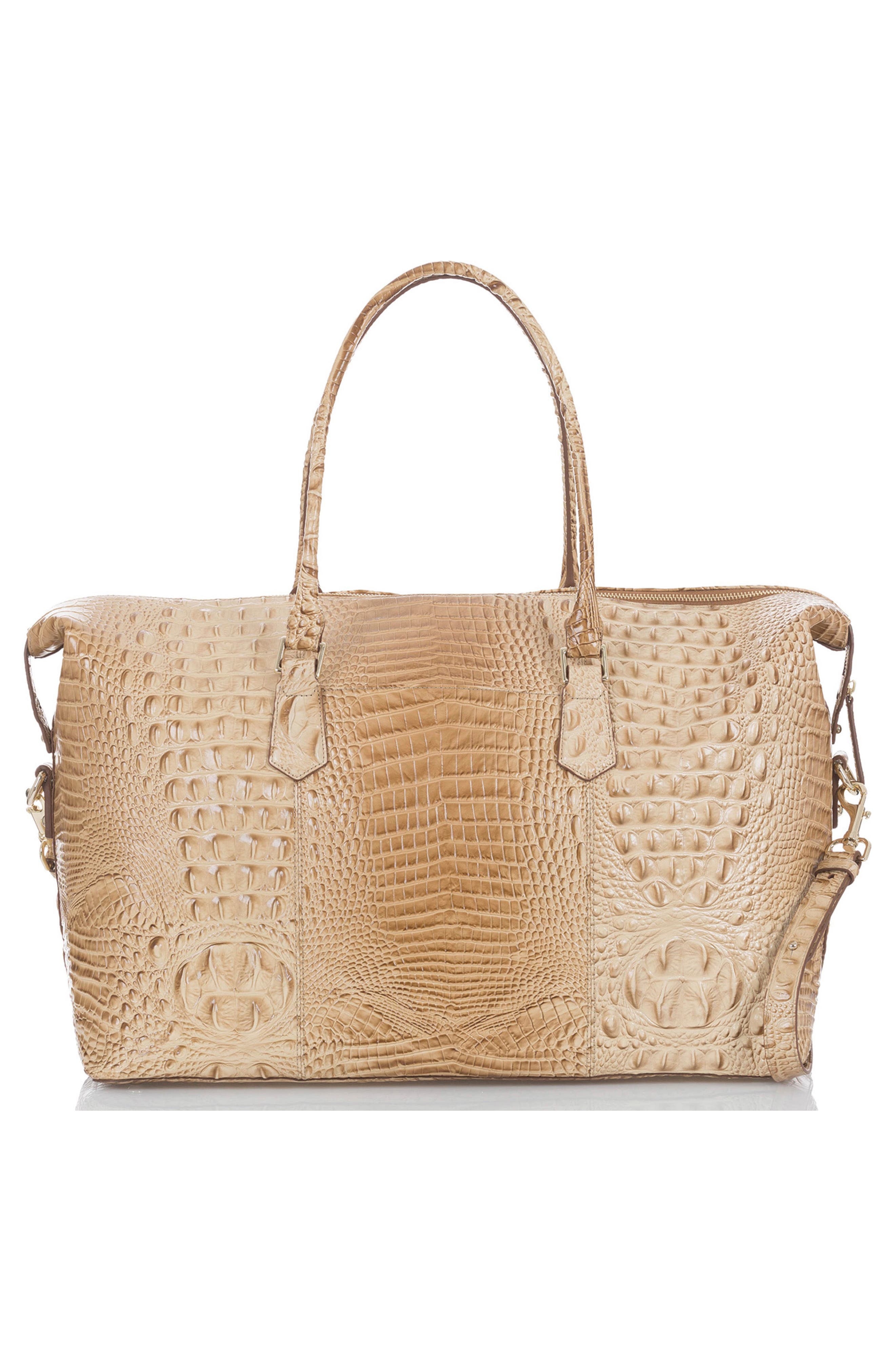Brahmin Duxbury Croc Embossed Leather Weekend Bag, Alternate, color, 