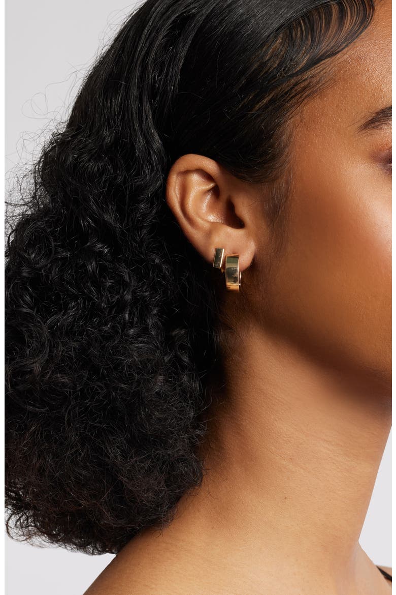 3 Pairs of Geometric Earrings, Alternate, color, GOLD