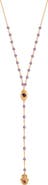 Karma and Luck Amethyst Evil Eye Hamsa Gold Plated Women's Lariat Necklace - Peace of Spirit