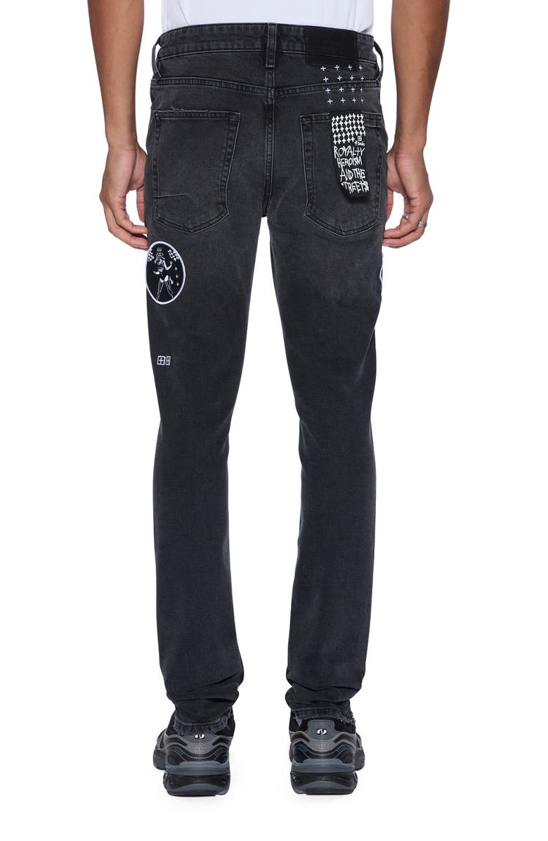 Ksubi Van Winkle Patch Skinny Jeans, Alternate, color, Black
