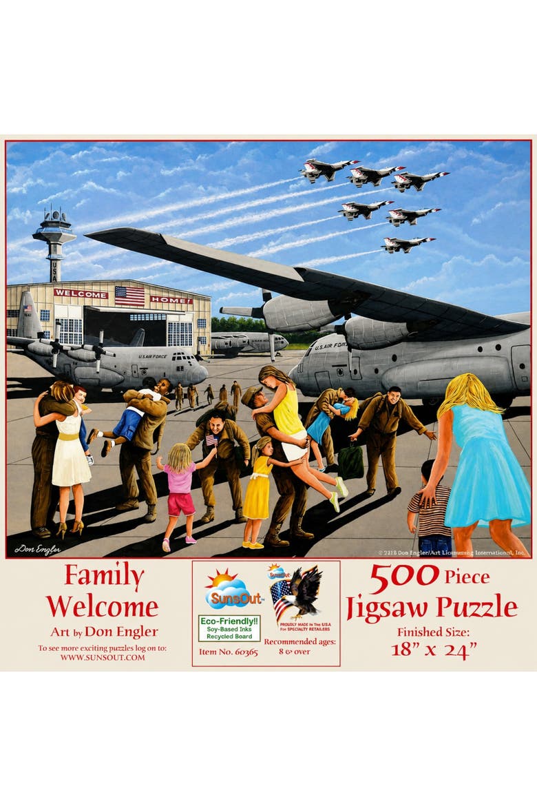 Family Welcome 500 piece Jigsaw Puzzle for Adults, Alternate, color, Multicolor