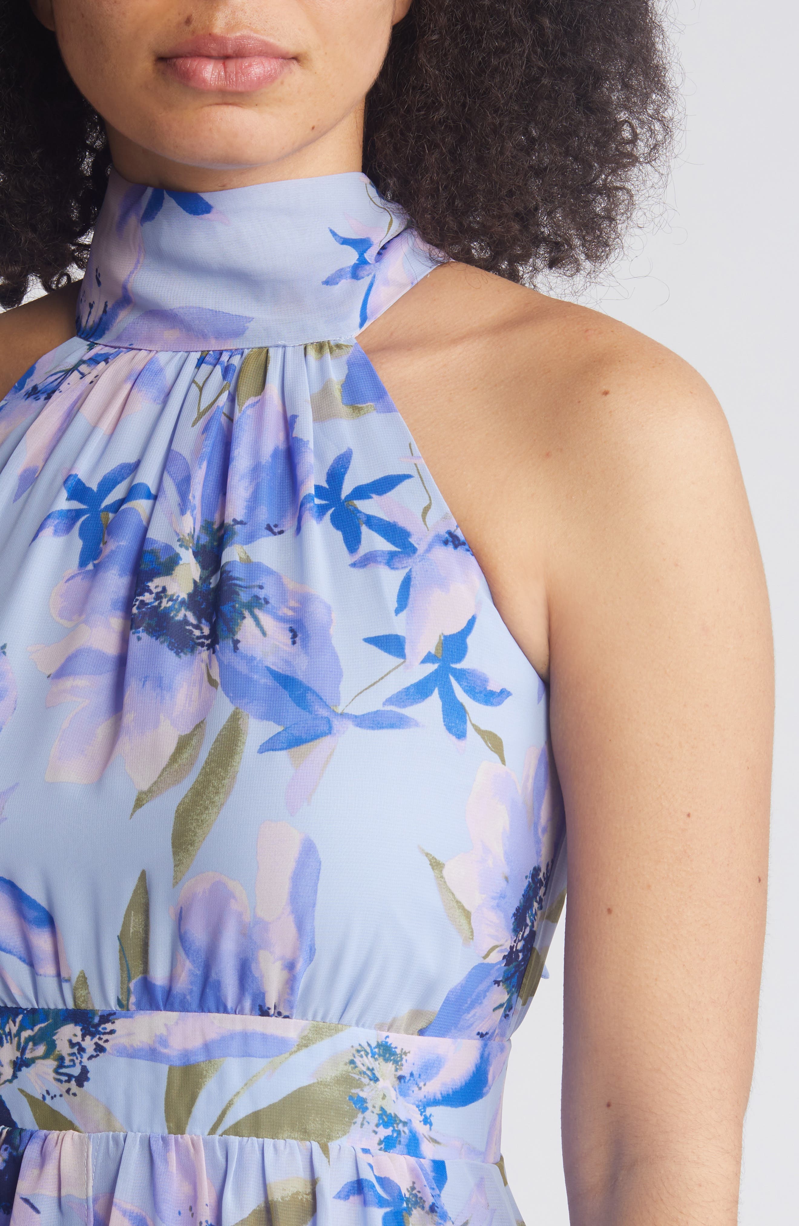 floral halter maxi dress eliza j Eliza J Womens Tie Neck Maxi Halter Dress