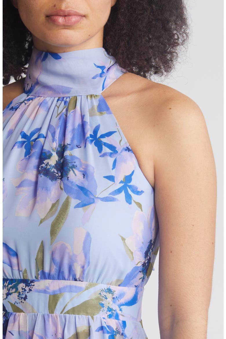 eliza j floral print halter chiffon maxi dress Eliza J Floral Halter Chiffon Colorful Floral Maxi Dress ~ Women's 12 STUNNING!