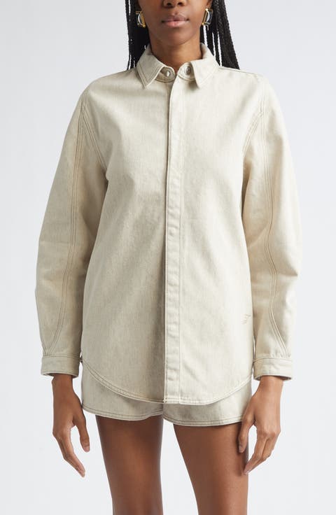 La Chemise Amelo de-Nîmes Denim Snap-Up Shirt