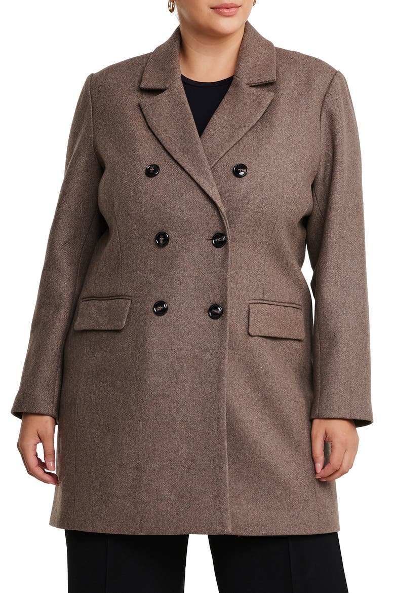 Redford Double Breasted Coat, Main, color, MOCHA