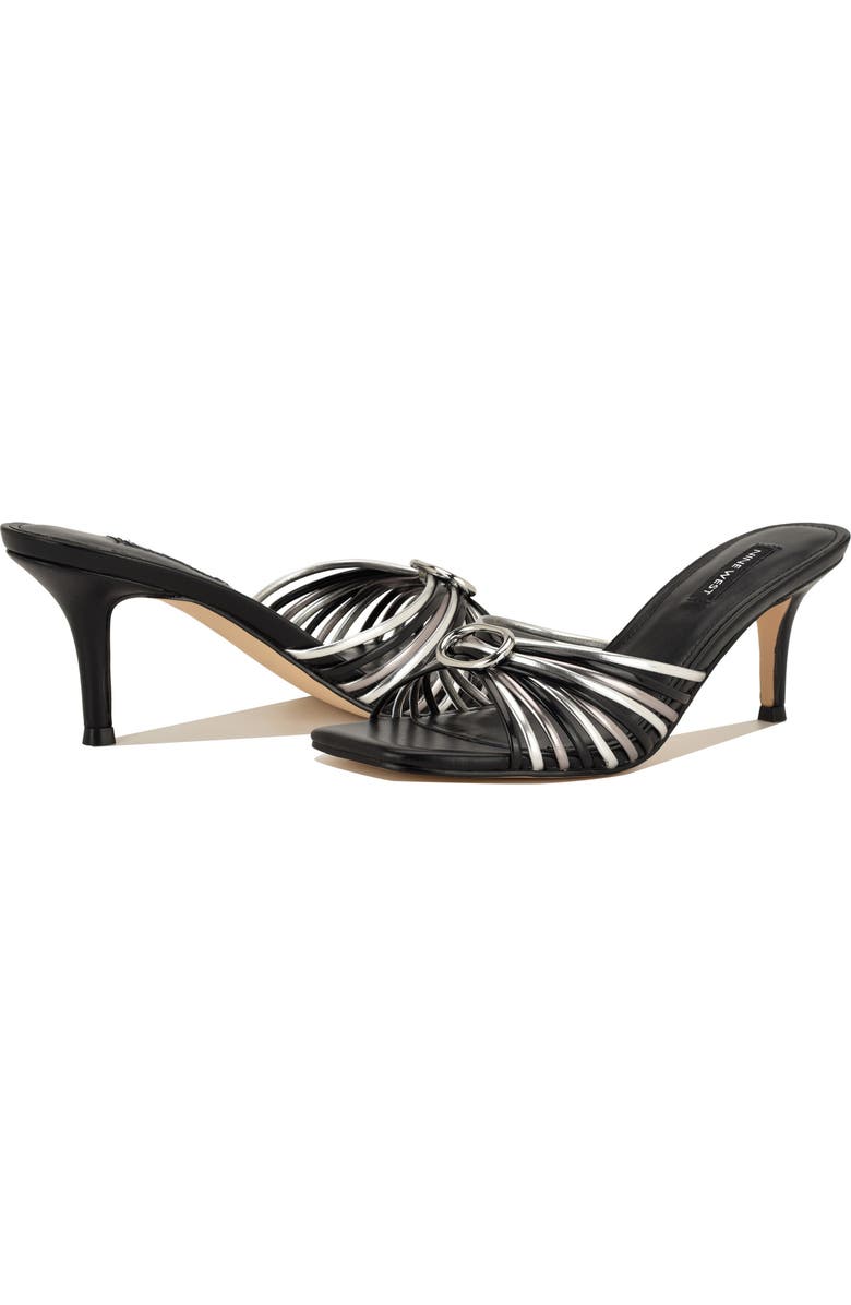 Nine West Dumel Sandal, Alternate, color, Black/ Silver/ Pewter