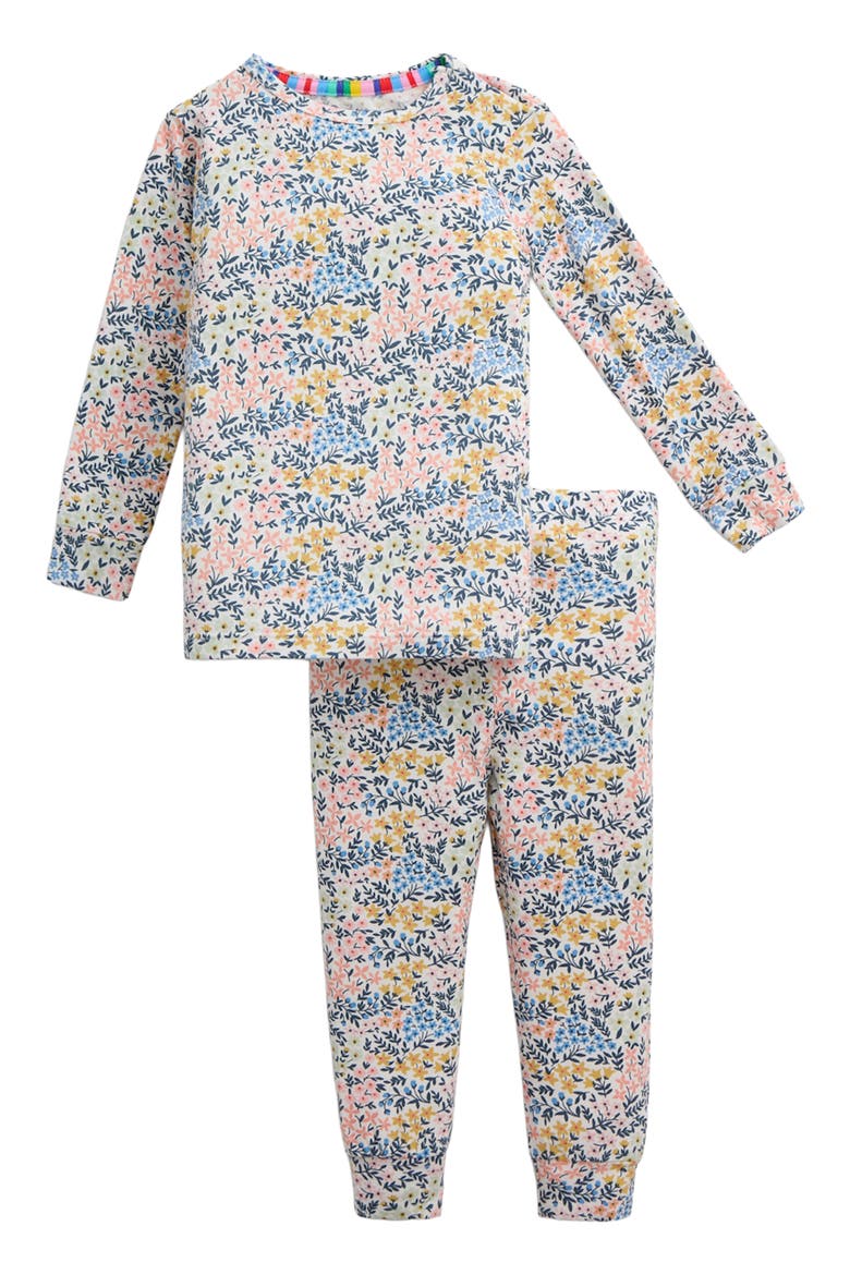 Kids' Chelsea Floral Print Two-Piece Fitted Pajamas, Main, color, WHITE