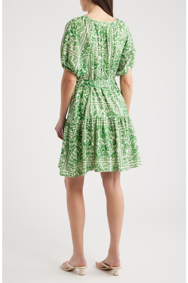 Floral Puff Sleeve Minidress, Alternate, color, GREEN MULTI