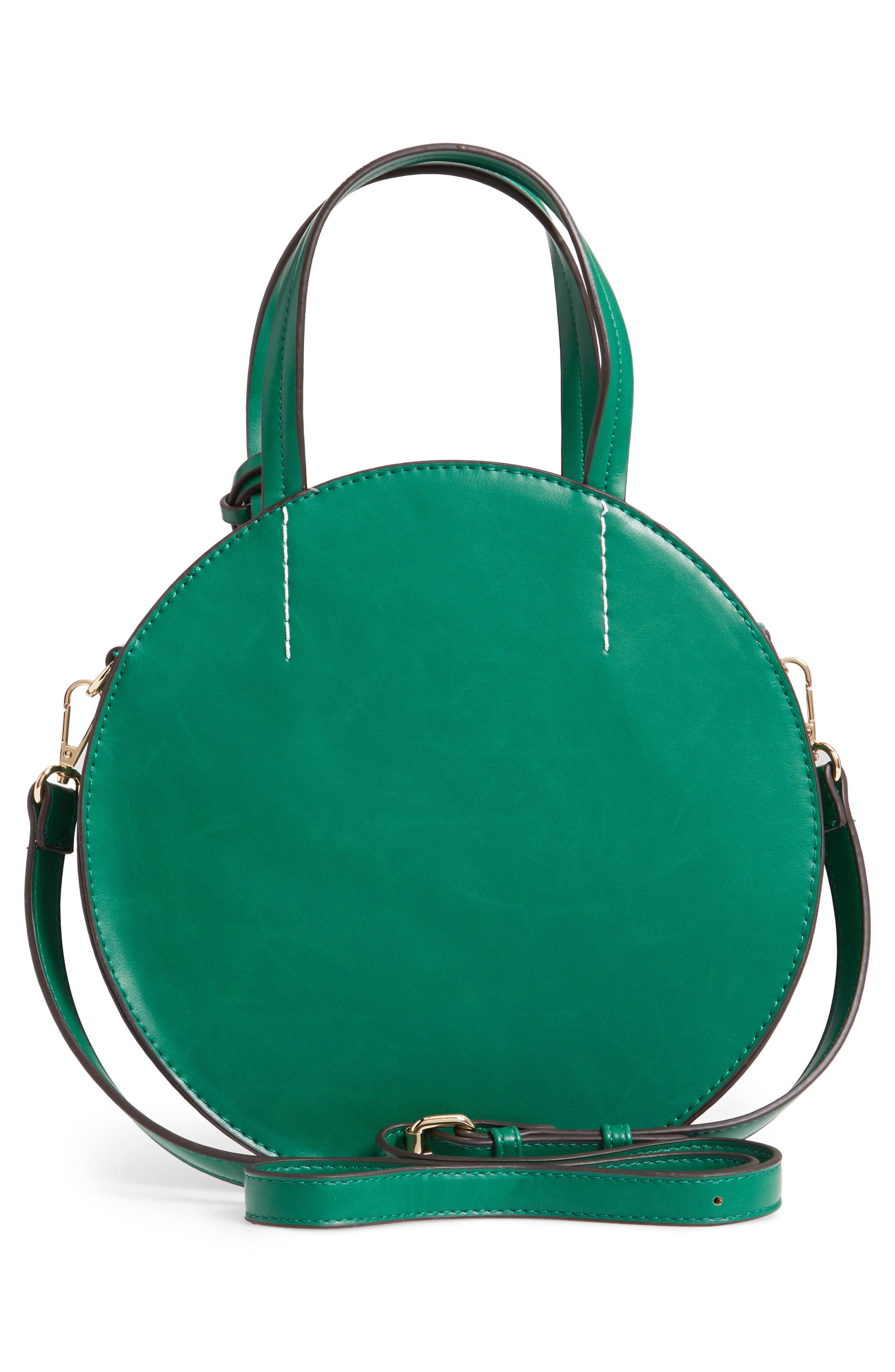 Palermo Canteen Faux Leather Circle Crossbody Bag, Alternate, color, KELLY GREEN