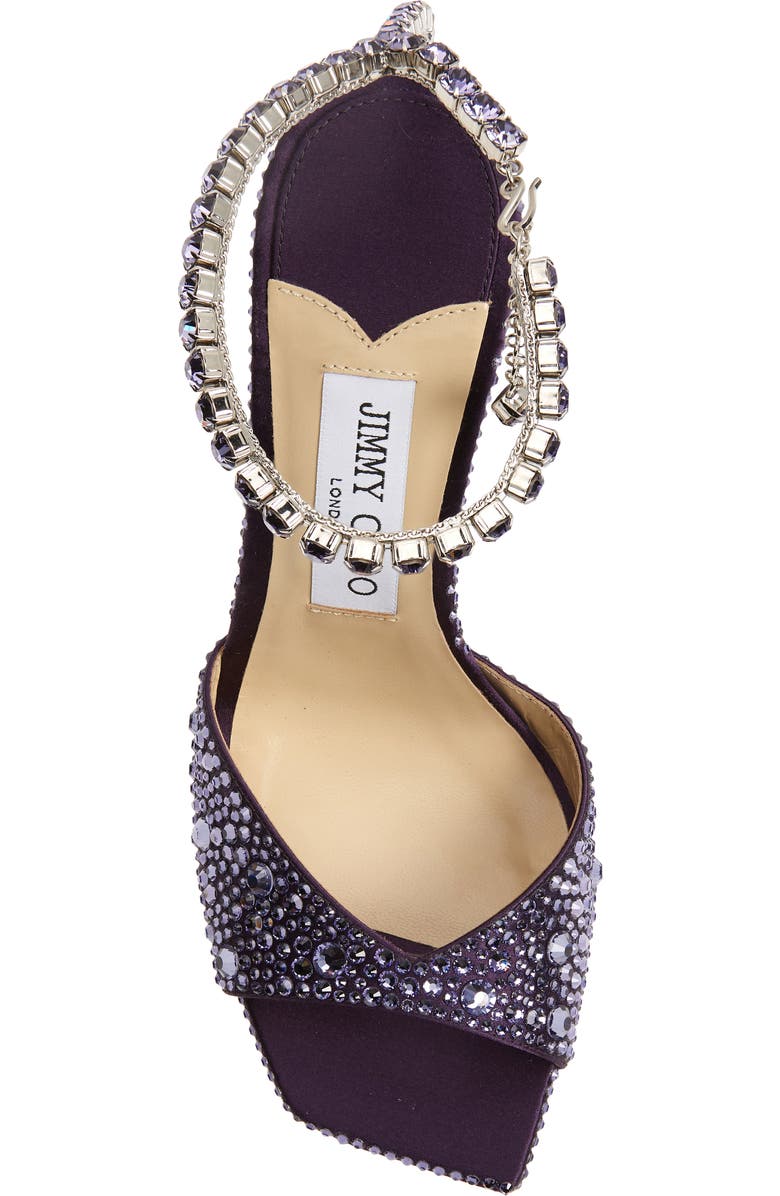 Jimmy Choo Saeda Crystal Ankle Strap Sandal, Alternate, color,