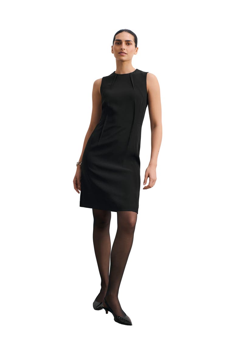 Sanmero Clever Crepe Dress, Main, color, Black