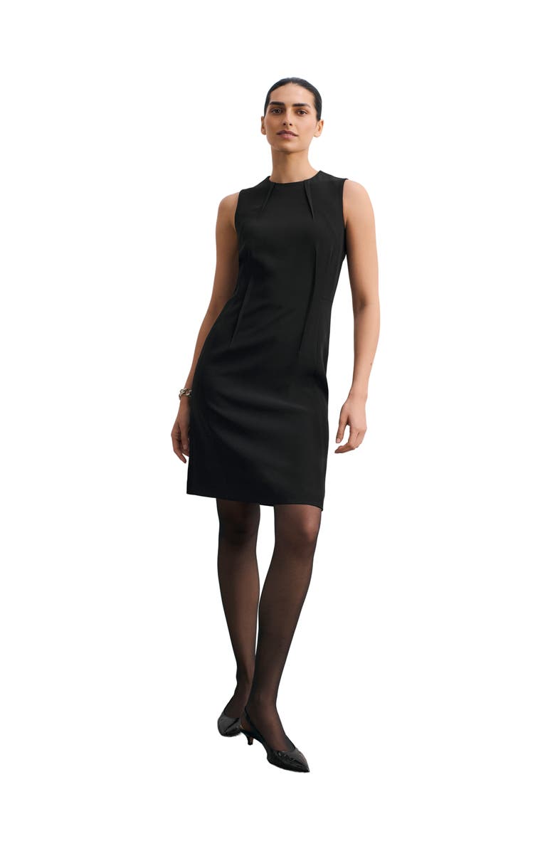 The Fold Sanmero Clever Crepe Dress, Main, color, Black
