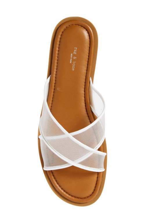 Rag & Bone Geo Mesh Crisscross Slide Sandals In Antique White