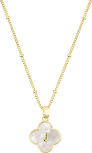 Adornia Mother-of-Pearl Clover Initial Pendant Necklace