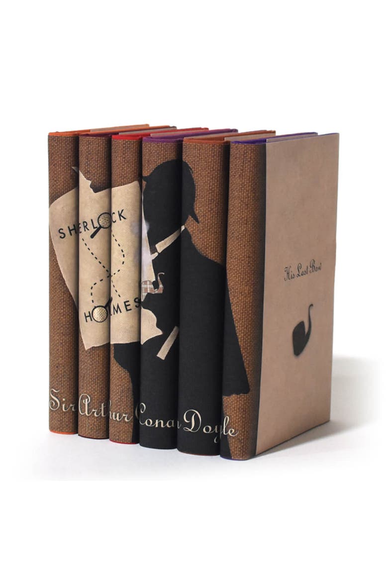 Sherlock Holmes Book Set, Alternate, color, Brown