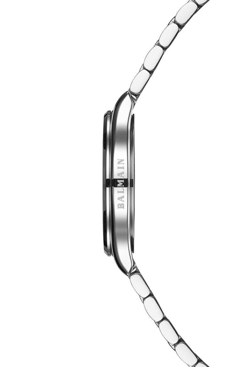 Beleganza Diamond & Mother-of-Pearl Bracelet Watch, 32mm, Alternate, color, BLUE MOP STAINLESS STEEL