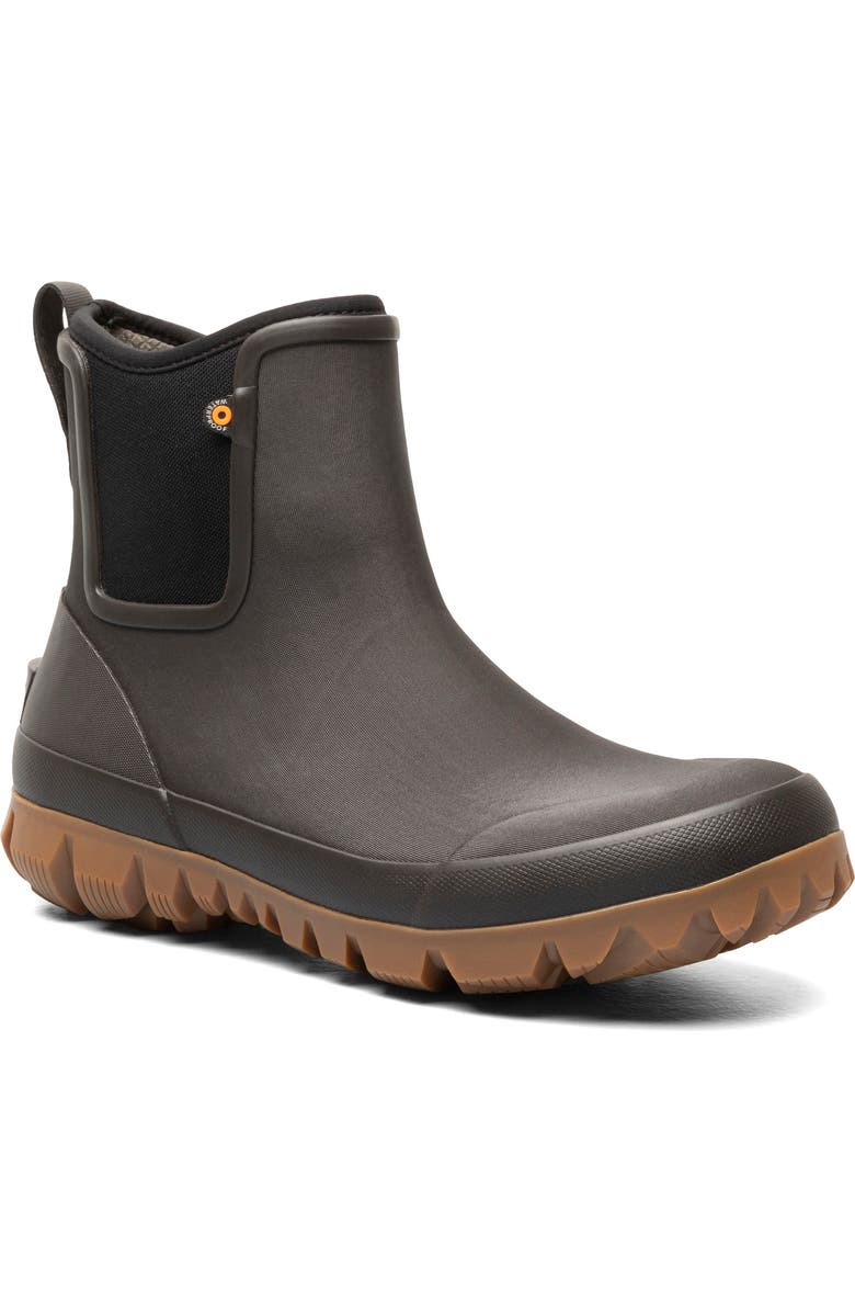 Bogs Arcata Waterproof Chelsea Boot, Main, color, Dark Brown