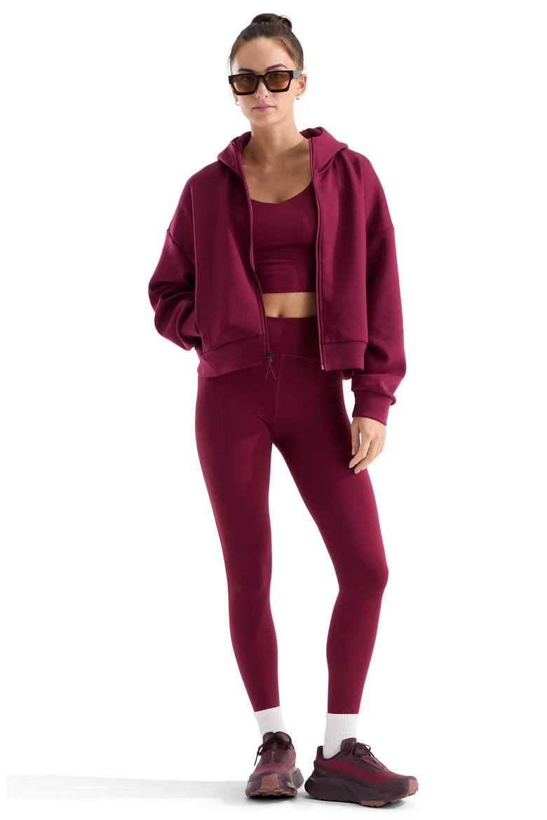 Jaida Full Zip Hooded Jacket, Alternate, color, BURGUNDY CRUSH