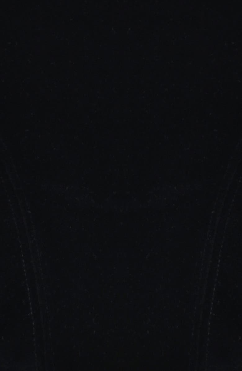 HOUSE OF CB Catriona Faux Fur Long Sleeve Corset Top, Alternate, color, Black