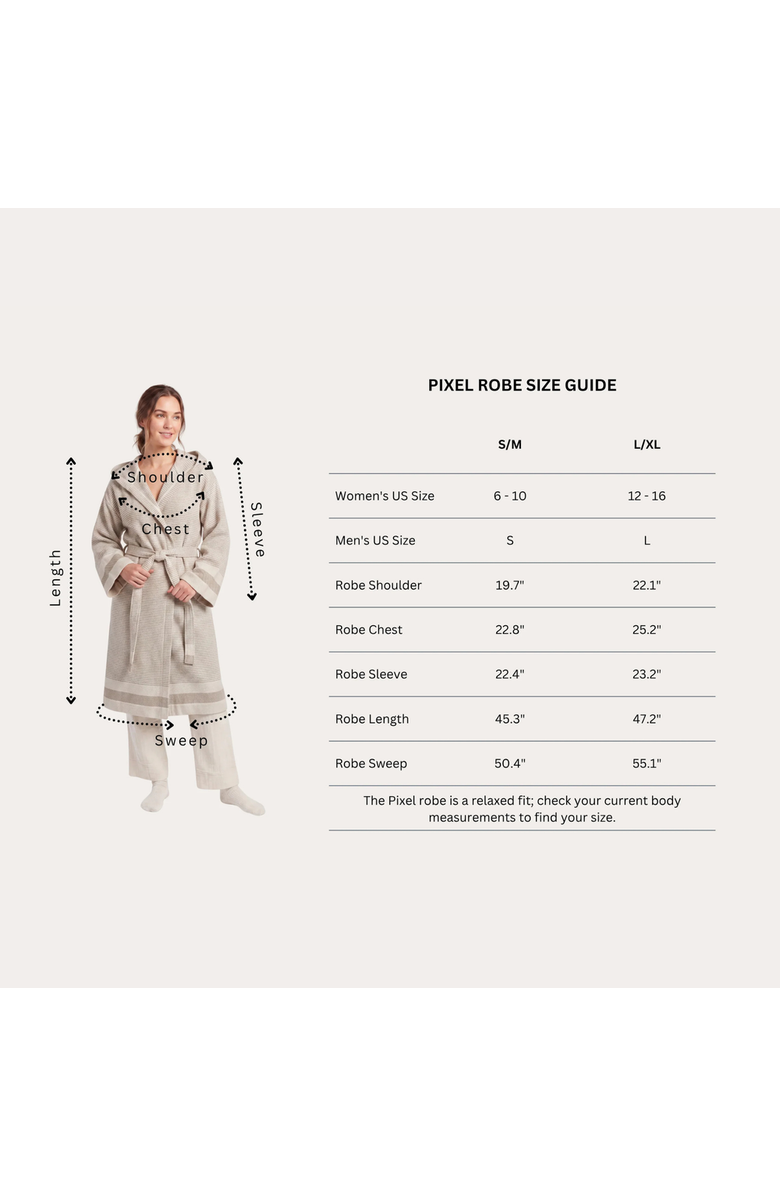 Oliviera Home Pixel Turkish Cotton Towel Robe, Alternate, color, Sand