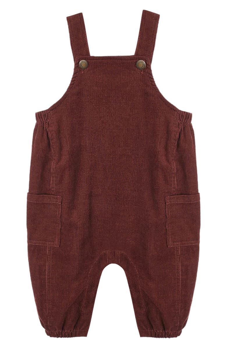 Rylee + Cru Corduroy Cargo Overalls, Main, color, Burgundy