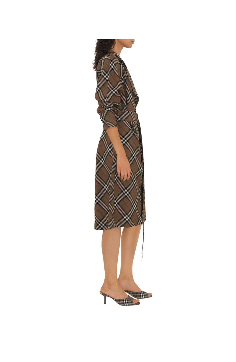 Burberry Check Silk Blend Trench Dress, Alternate, color, 