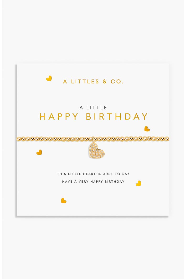 Gold A Little 'Happy Birthday' Bracelet, Main, color, Metallic Gold
