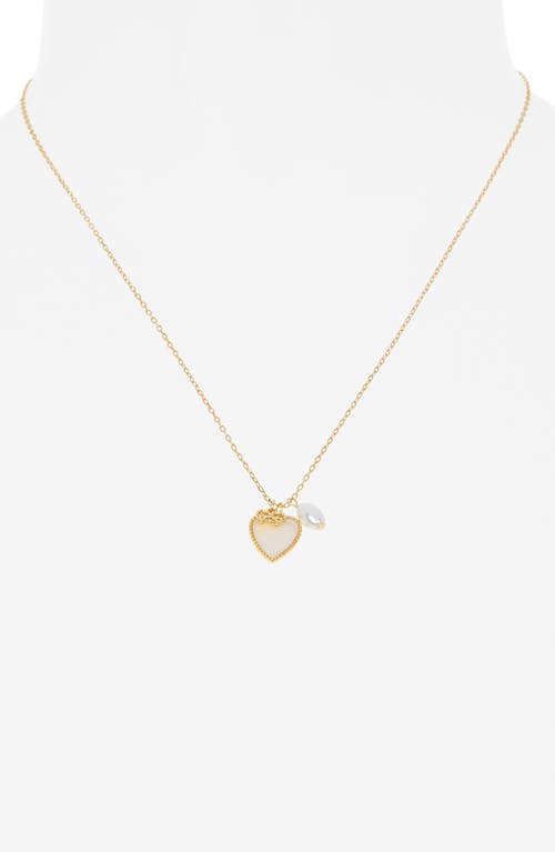 Argento Vivo Sterling Silver Sentimental Heart Pendant Necklace In Gold