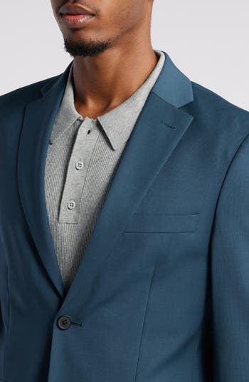 Solid Slim Fit Wool Blend Sport Coat
