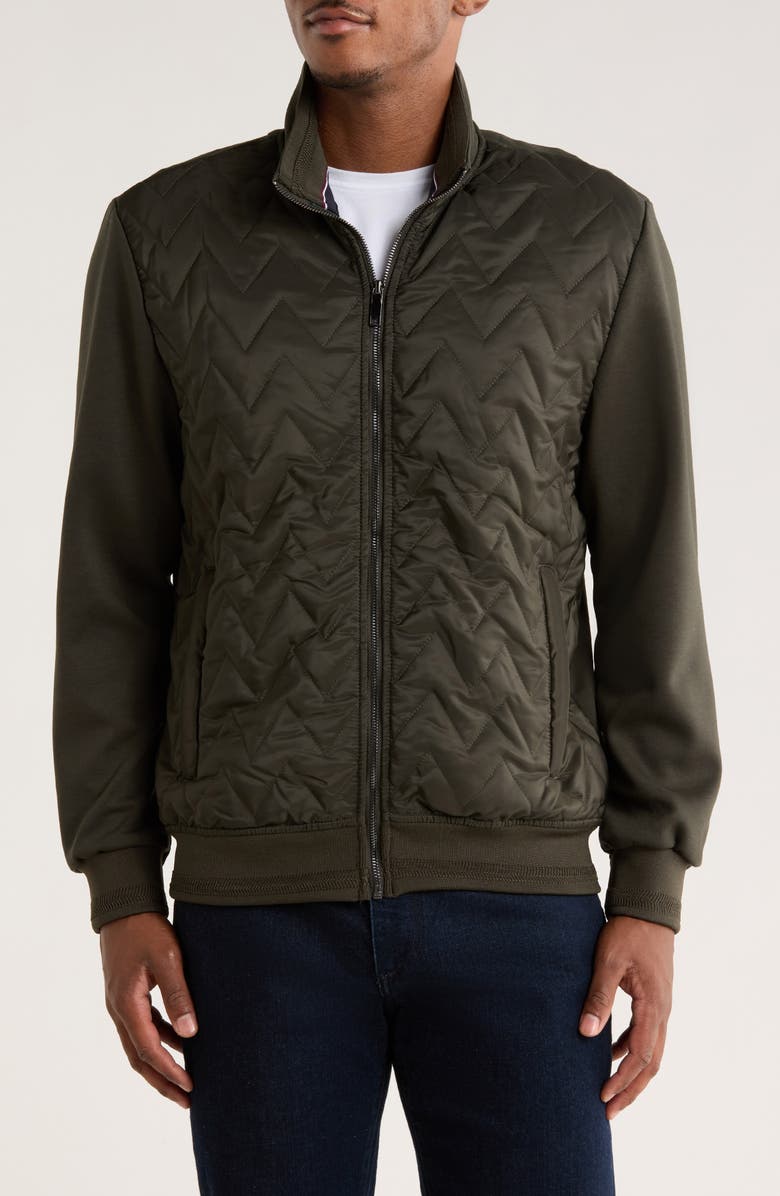 TRUTH Zigzag Quilted Jacket, Main, color, Olive