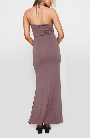 Destinations Halter Maxi Cocktail Dress