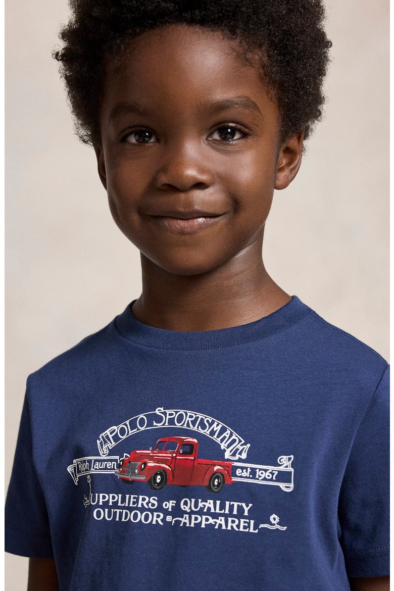 Kids' Graphic Cotton T-Shirt, Alternate, color, RUSTIC NAVY