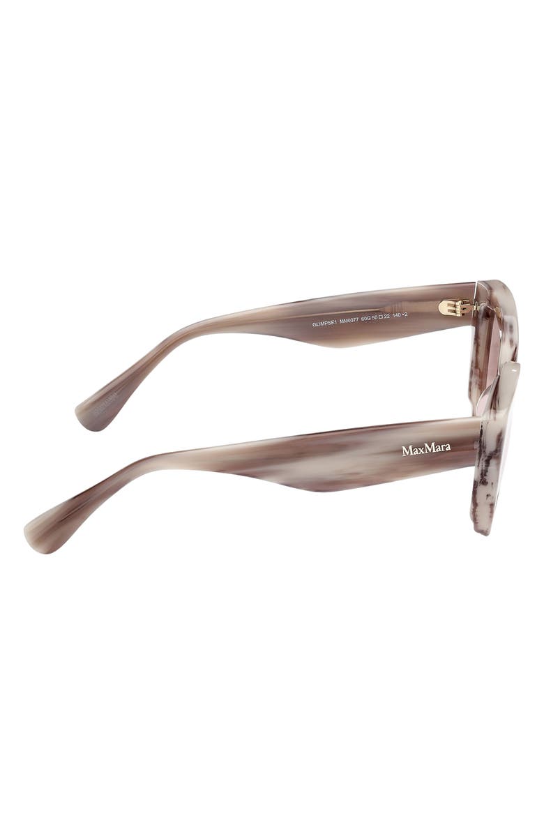 Max Mara Glimpse 50mm Polarized Cat Eye Sunglasses, Alternate, color, Camel Horn / Brown Lenses