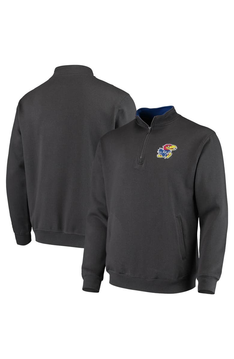 COLOSSEUM Men's Colosseum Charcoal Kansas Jayhawks Tortugas Logo Quarter-Zip Jacket, Main, color, Charcoal