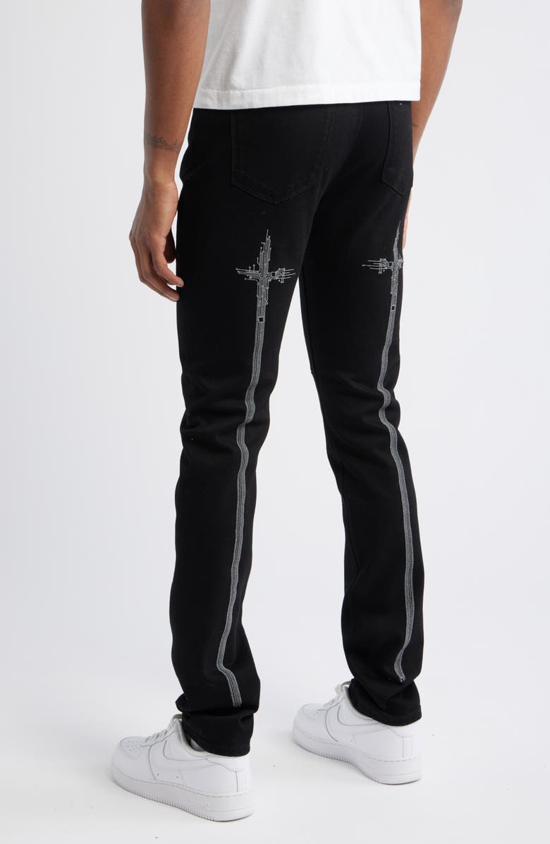 RtA Bryant Skinny Jeans, Alternate, color, Black Hologram Digital Cross
