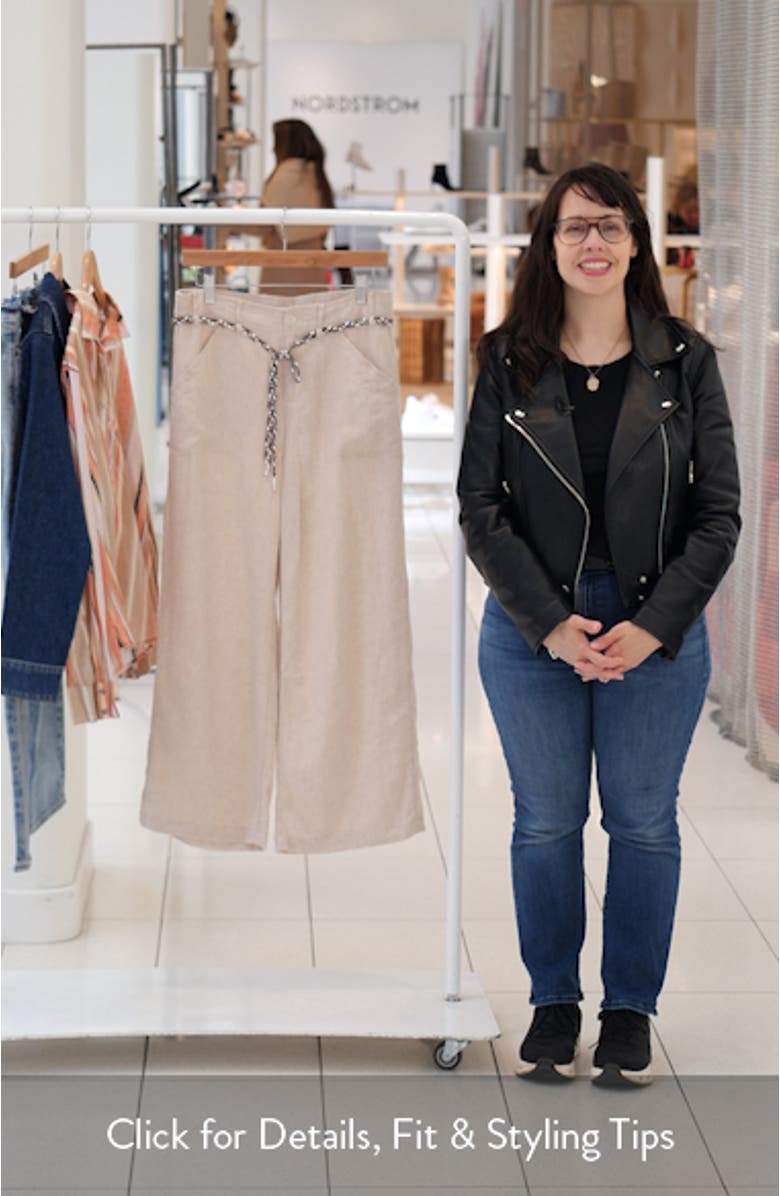 Eliot Linen Blend Ankle Wide Leg Pants, sales video thumbnail