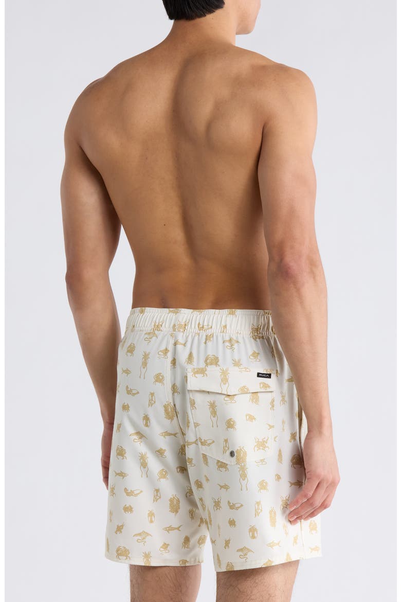 Sea Life Swim Trunks, Alternate, color, NATURAL