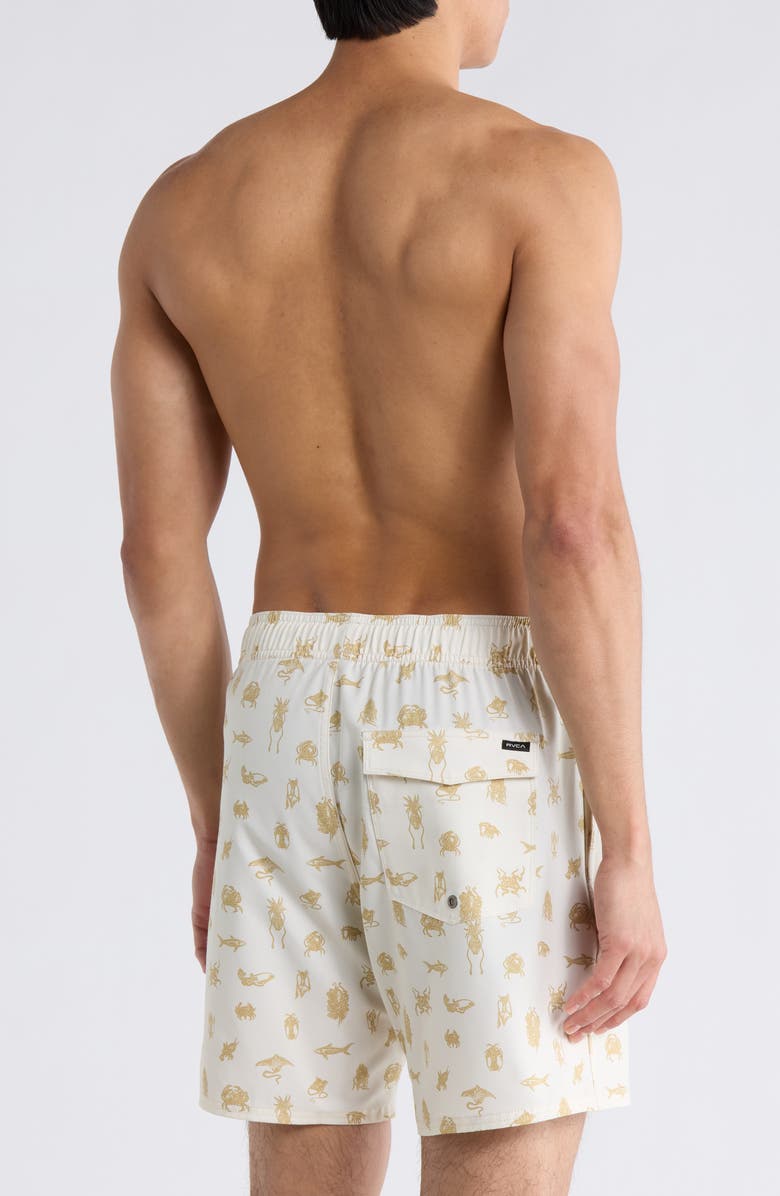 RVCA Sea Life Swim Trunks, Alternate, color, Natural